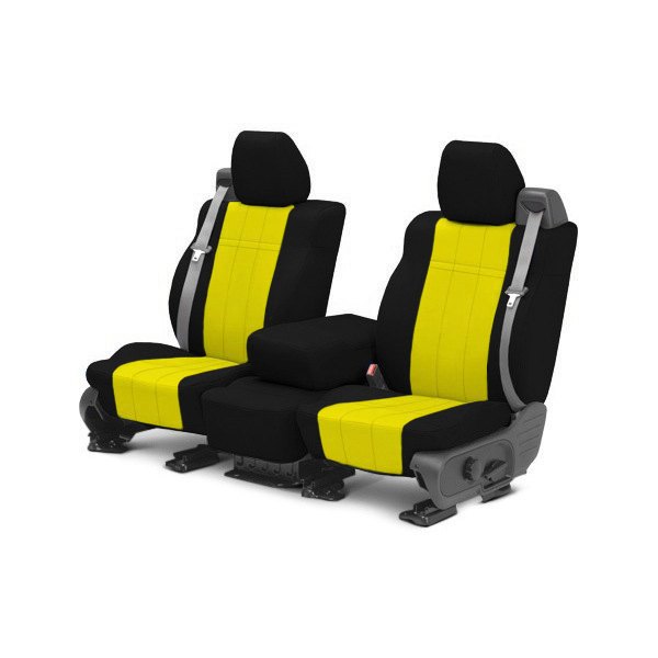  CalTrend® - NeoSupreme 1st Row Black & Yellow Custom Seat Covers