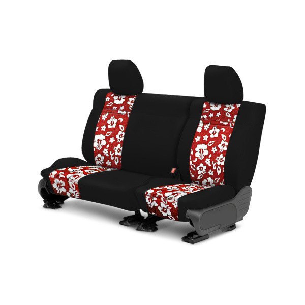  CalTrend® - NeoSupreme 2nd Row Black & Hawaiian Red Custom Seat Covers