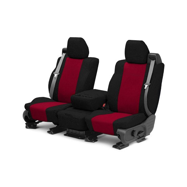  CalTrend® - Tweed 1st Row Black & Red Custom Seat Covers