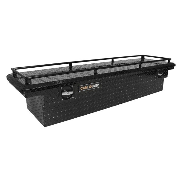 Cam-Locker® - Matte Black King Size Low Profile Single Lid Crossover Tool Box with Rail