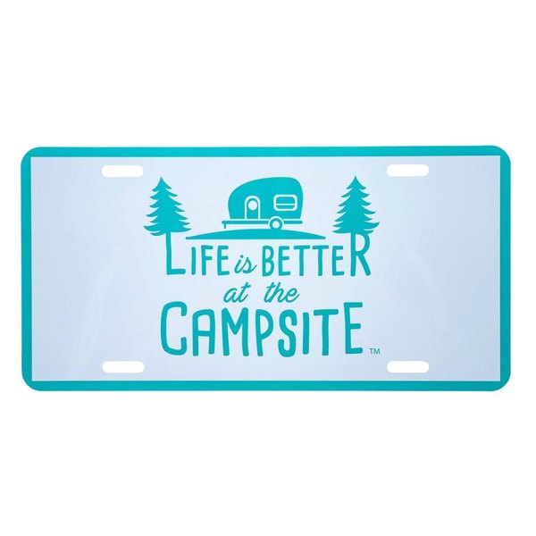 Camco® - Life is Better at the Campsite Teal Logo Front License Plate