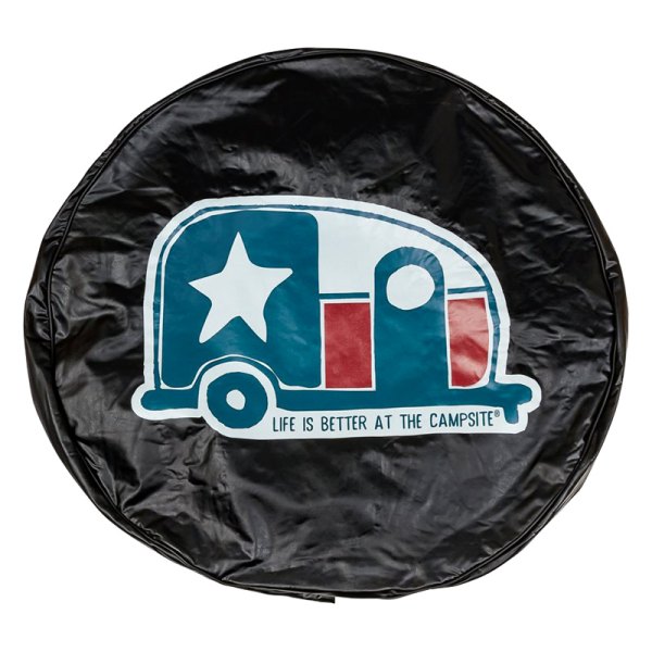 Camco® - 27" Life is Better Black Spare Tire Cover Texas Flag