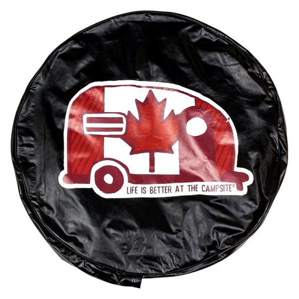 Camco® - 27" Life is Better Black Spare Tire Cover Canadian Flag