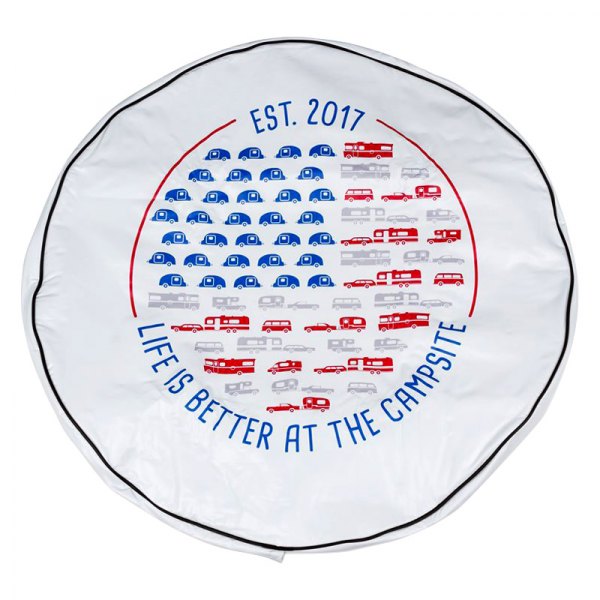 Camco® - 27" Life is Better White Spare Tire Cover Patriotic