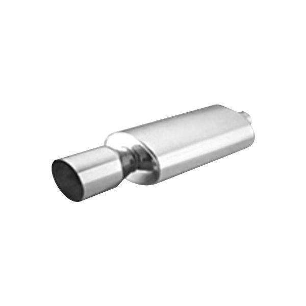 Thunderbolt® - Stainless Steel Oval Silver Exhaust Muffler with Hi-Polished Oval Tip