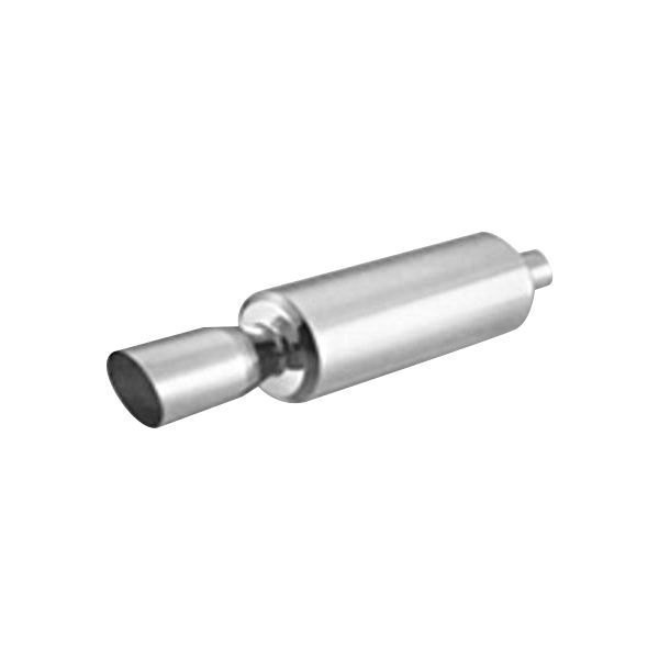 Thunderbolt® - Stainless Steel Round Silver Exhaust Muffler with Slant Tip