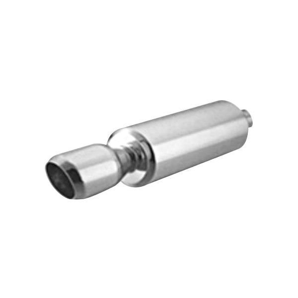 Thunderbolt® - Stainless Steel Round Silver Exhaust Muffler with Double Wall Slant Tip