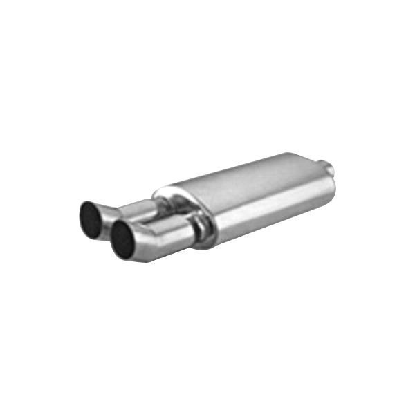 Thunderbolt® - Stainless Steel Oval Silver Exhaust Muffler with Dual Turn Up Tips