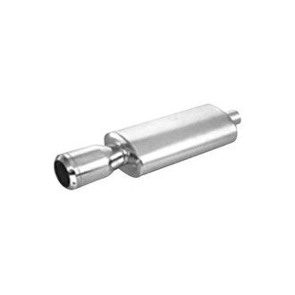 Thunderbolt® 00724 - Stainless Steel Oval Silver Exhaust Muffler with Sonic Tip (2.25" ID, 14" Length)