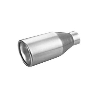 Thunderbolt® - Hi-Polished Round Rolled Edge Straight Cut Weld-On Single-Wall Polished Exhaust Tip (2.25" Inlet, 4.5" Outlet, 9" Length)