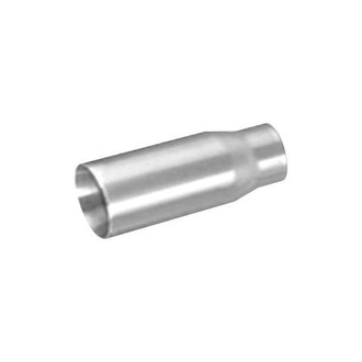 Thunderbolt® - Hi-Polished Non-Seamless Round Rolled Edge Straight Cut Weld-On Double-Wall Polished Exhaust Tip (2.25" Inlet, 3" Outlet, 7" Length)