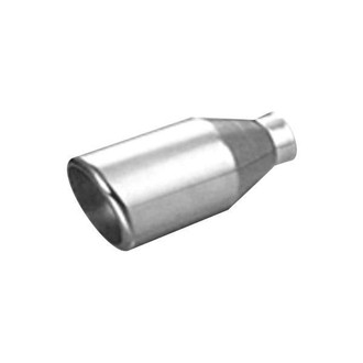 Thunderbolt® - Hi-Polished Round Rolled Edge Angle Cut Weld-On Single-Wall Polished Exhaust Tip (2.25" Inlet, 4" Outlet, 9" Length)