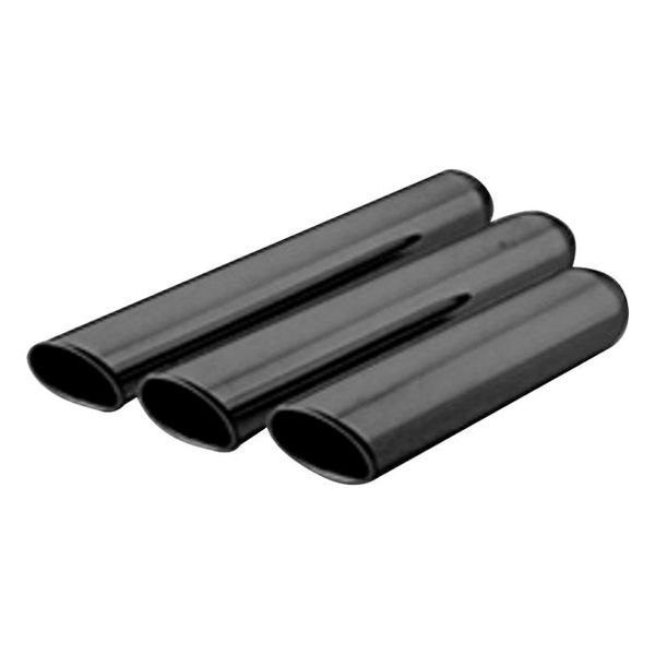 Thunderbolt® - Hi-Polished Truck Style Round Rolled Edge Angle Cut Black Exhaust Tip