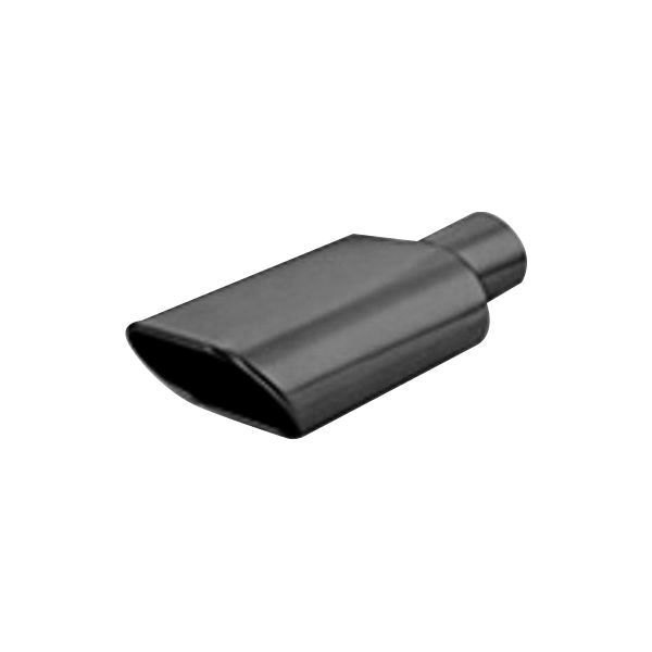 Thunderbolt® - Hi-Polished Oval Rolled Edge Angle Cut Black Exhaust Tip