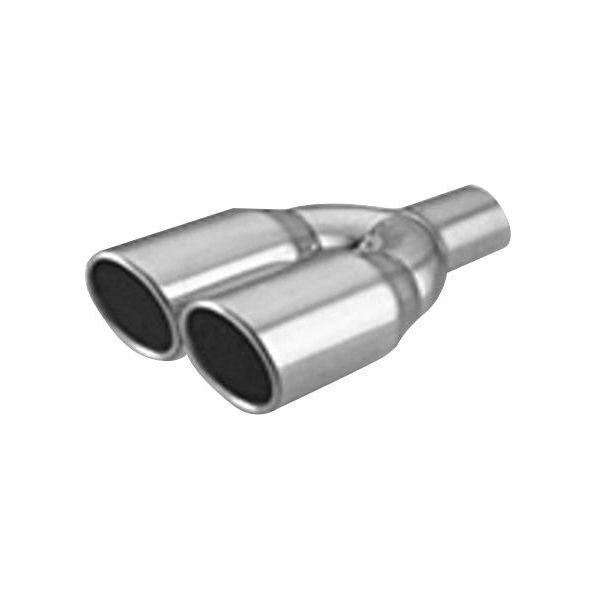 Thunderbolt® - Stainless Steel Round Rolled Edge Angle Cut Dual Polished Exhaust Tip