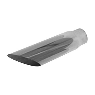 Thunderbolt® - Hi-Polished Round Beveled Edge Angle Cut Weld-On Single-Wall Polished Exhaust Tip (4" Inlet, 5" Outlet, 18" Length)