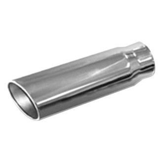 Thunderbolt® - Hi-Polished Round Rolled Edge Angle Cut Weld-On Single-Wall Polished Exhaust Tip (5" Inlet, 6" Outlet, 15" Length)