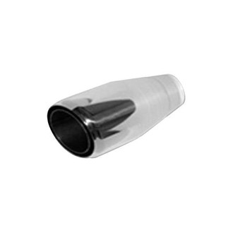 Thunderbolt® - Hi-Polished Round Rolled Edge Straight Cut Weld-On Double-Wall Polished Exhaust Tip (2.25" Inlet, 3.5" Outlet, 8" Length)