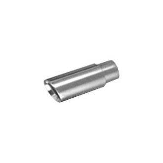 Thunderbolt® - Hi-Polished Round Rolled Edge Angle Cut Weld-On Double-Wall Polished Exhaust Tip (2.25" Inlet, 3" Outlet, 8" Length)
