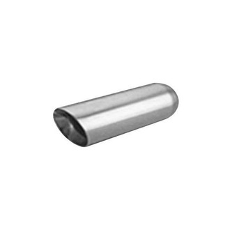 Thunderbolt® - Hi-Polished Round Rolled Edge Angle Cut Weld-On Double-Wall Polished Exhaust Tip (3" Inlet, 4" Outlet, 12" Length)