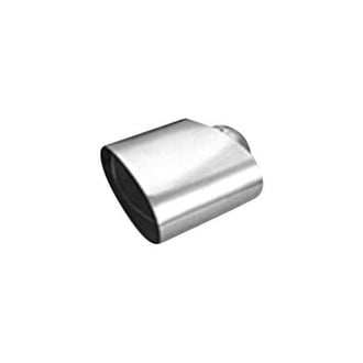 Thunderbolt® - Hi-Polished Oval Beveled Edge Straight Cut Weld-On Polished Exhaust Tip (2.25" Inlet, 6.5" Length)
