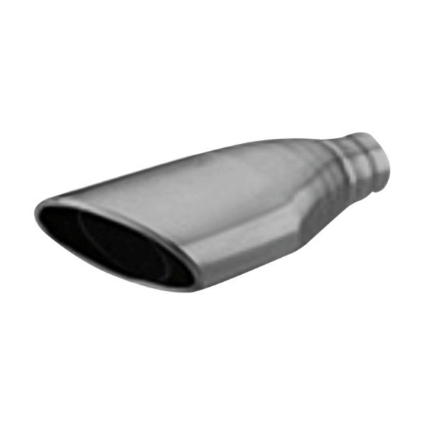 Thunderbolt® - Hi-Polished Driver Side Moon Oval Rolled Edge Angle Cut Exhaust Tip