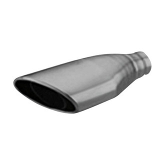 Thunderbolt® - Hi-Polished Moon Oval Rolled Edge Angle Cut Weld-On Exhaust Tip