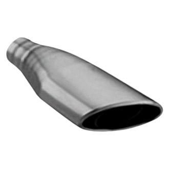 Thunderbolt® 00812 - Hi-Polished Passenger Side Moon Oval Rolled Edge Angle Cut Weld-On Exhaust Tip (2.25" Inlet, 11.5" Length)