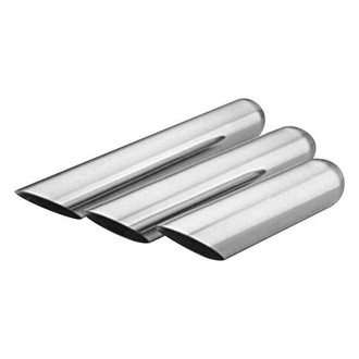 Thunderbolt® - Hi-Polished Truck Style Round Beveled Edge Angle Cut Weld-On Polished Exhaust Tip (2.25" Inlet, 3.5" Outlet, 16" Length)