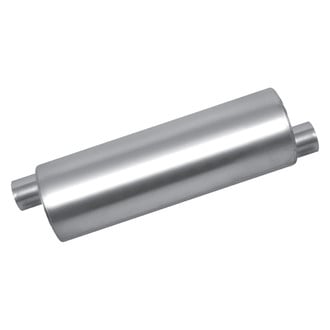 Thunderbolt® - Premium Stainless Steel Round Silver Exhaust Muffler (1.75" Offset ID, 1.75" Offset OD, 15.5" Length)