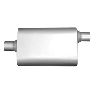 Thunderbolt® - SUV Stainless Steel Oval Hi-Perfomance Gray Exhaust Muffler (3" Center ID, 3" Offset OD, 17" Length)