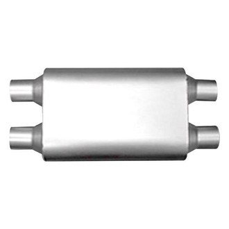 Thunderbolt® - SUV Stainless Steel Oval Hi-Perfomance Gray Exhaust Muffler (2.25" Dual ID, 2.25" Dual OD, 17" Length)