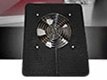 High-pressure fan provides continuous airflow and reduced power consumption