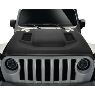 Jeep Wrangler Custom Hoods | Carbon Fiber, Fiberglass, Scoops, Vents