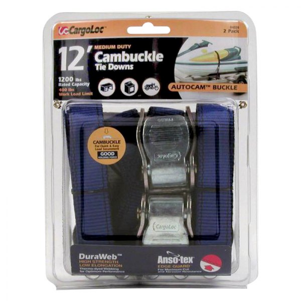 CargoLoc® - 12' Cambuckle Tie Downs