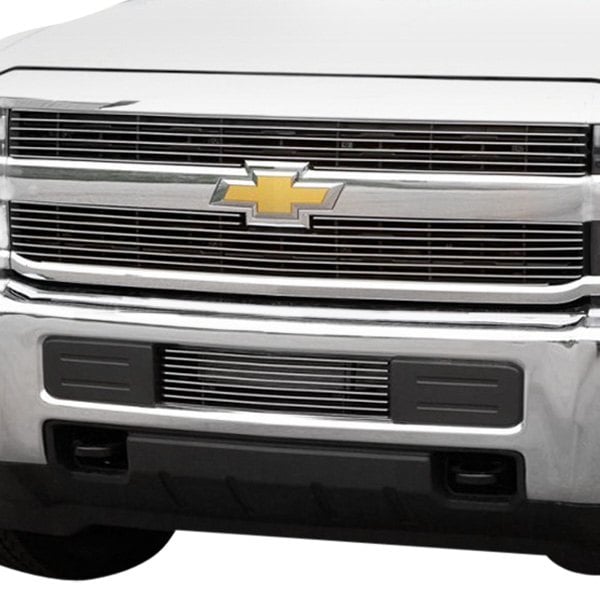 CW Grilles® - Chevy Silverado 2017 2-Pc Brushed Billet Main Grille