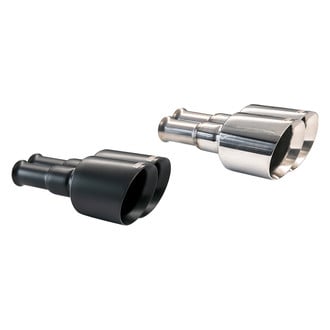 Carven Exhaust® - Stainless Steel Round Clamp-On Black Ceramic Exhaust Tips