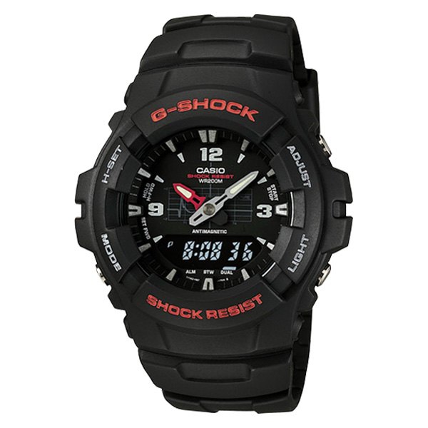 Casio® - G-Shock™ Round Black Polymer Digital/Analog Watch with Black Polymer Band