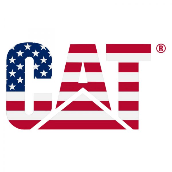 Caterpillar® - American Flag Cat® Logo Vinyl Decal