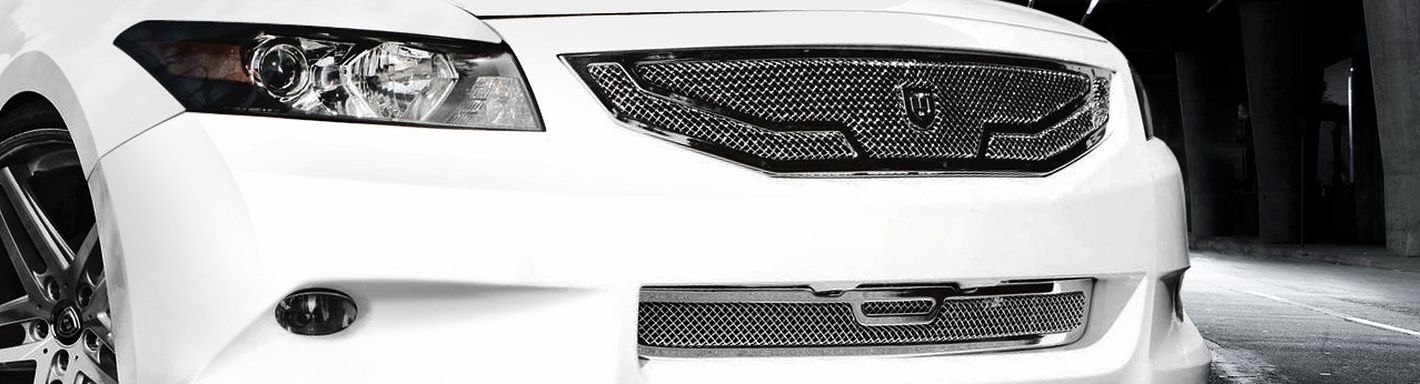 R&L Racing Black Aluminum Mesh Front Hood Bumper Grill Grille Cover Abs 08-10 Accord 4D 4Dr 
