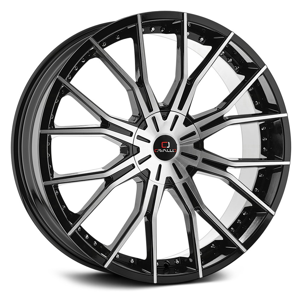 CAVALLO® CLV-36 Wheels - Gloss Black with Machined Face Rims