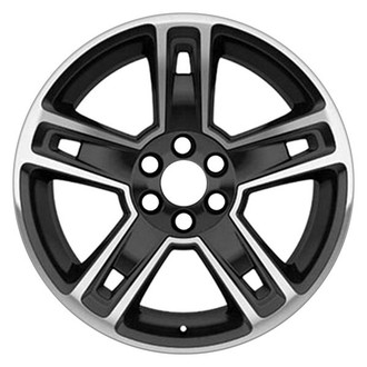 CCI® - Double 5-Spoke Machined and Gloss Black 22x9 Alloy Factory Wheel - Replica