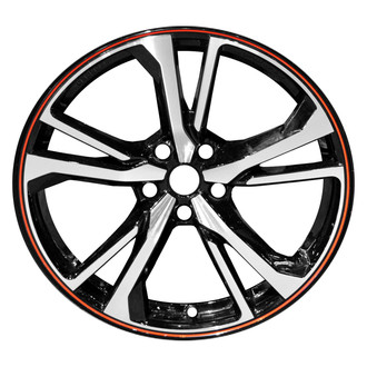 CCI® - 5 Split-Spoke Machined Gloss Black with Red Stripe 19x9 Alloy Factory Wheel - Replica