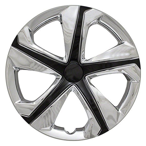 CCI® - 5 Spiral-Spoke Black Chrome Wheel Hub Caps