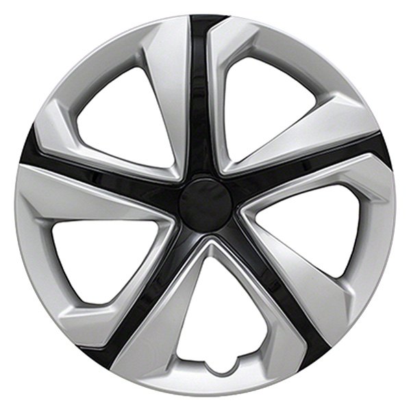 CCI® - 5 Spiral-Spoke Silver/Black Wheel Hub Caps
