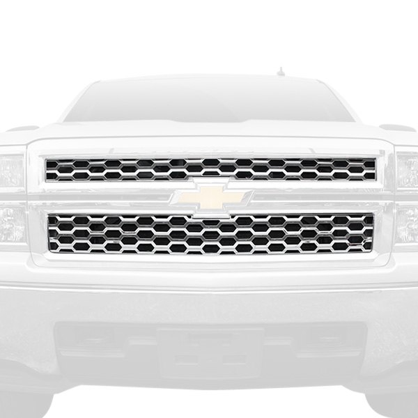 CCI® - 2-Pc OE Style Chrome Honeycomb Main Grille