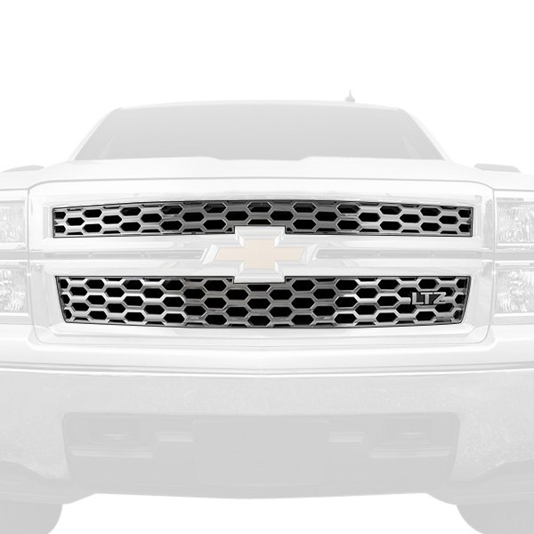 CCI® - 2-Pc OE Style Chrome Honeycomb Main Grille