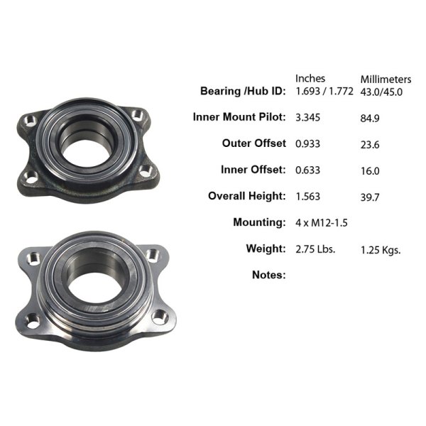 Centric® - Premium™ Front Driver Side Wheel Bearing Module