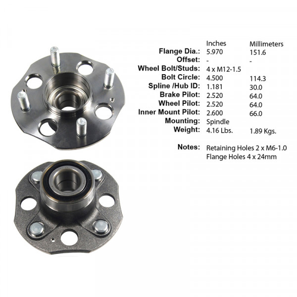 Centric® Honda Accord 1994 Premium™ Rear NonDriven Wheel Bearing and