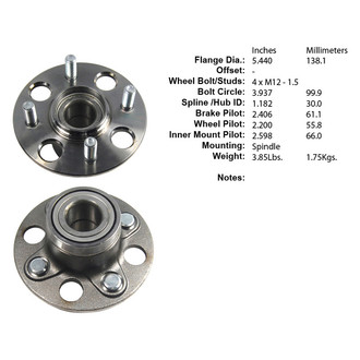 Centric® - Premium™ Rear Passenger Side Non-Driven Wheel Bearing and Hub Assembly